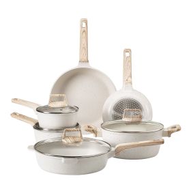 VEVOR 17 Piece Pots and Pans Set, Granite Nonstick Cookware Set, Induction Cookwares, Kitchen RV Cooking Sets with Frying, Sauce, Saute